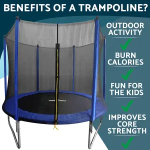 Safe and Fun 8ft Kids Trampoline with Enclosure - 50KG Max Weight Limit