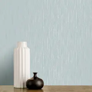 Crown Synergy Texture Blue Grey Wallpaper Glitter Silver Modern Feature Wall