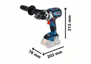 Bosch GSB 18V-110 C 18v Brushless Combi Hammer Drill Robust Series Bare + Lboxx