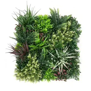 True Products Premium Artificial Green Plant Living Wall Panel 50cm x 50cm - Carnival A