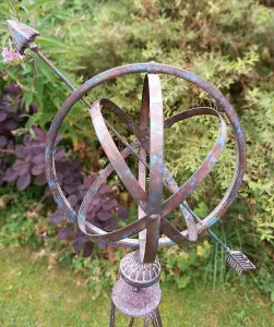 Armillary Sphere Garden Ornament Verdigris Metal