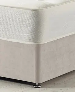 Somnior Plush Silver Memory Foam Divan Bed With Mattress - Small Double