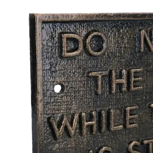 Bronze Do Not Use Toilet Cast Iron Sign Plaque Wall Fence Gate Train Railway