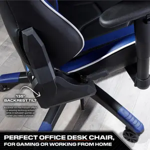 X-Rocker Agility eSport Gaming Chair Racing PC Reclining Adjustable PC Gaming Seat - BLUE