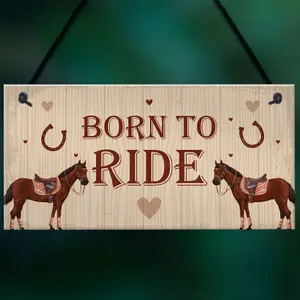 Red Ocean Horse Sign For Stable Hanging Plaque Horse Sign Funny Birthday Xmas Gift For Horse Lover