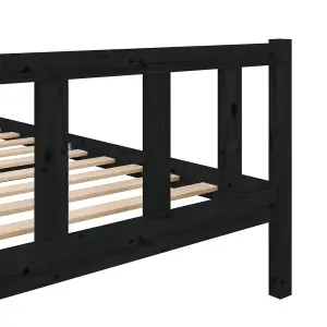 Berkfield Bed Frame Black Solid Wood 120x200 cm