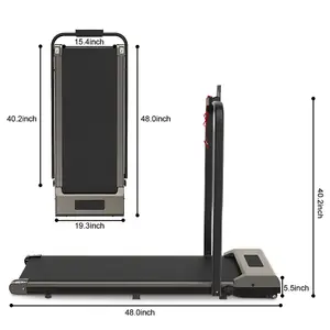 2 in 1 Folding Treadmill, Under Desk Electric Treadmill, Walking and Jogging for Home&Office(Grey)