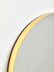 Interiors by Premier Easy To Install Medium Gold Finish Wall Mirror, Timeless Circular Shaped Mirror, Versatile Antique Mirror