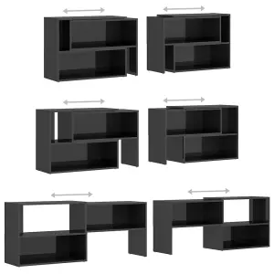 Berkfield TV Cabinet High Gloss Grey 149x30x52 cm Engineered Wood