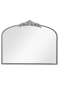 MirrorOutlet The Crown - Silver Metal Framed Classic Arched Wall Mirror with Feature Crown 40" X 31" (102CM X 80CM)