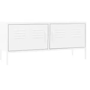 Berkfield TV Cabinet White 105x35x50 cm Steel