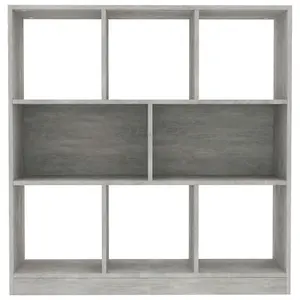 Berkfield Book Cabinet Concrete Grey 97.5x29.5x100 cm Engineered Wood