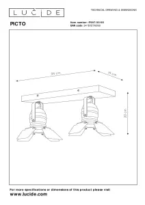 Lucide Picto Modern Twin Ceiling Spotlight Children - 2xGU10 - Pink