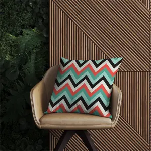 Geometric Colored Chevron Pattern Outdoor Cushion 60cm x 60cm