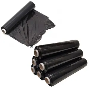 12 x Strong Black 400mm Water & Moisture Proof Pallet Shrink Wrap Easy To Use Cling Film Rolls