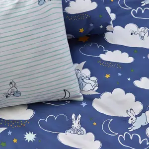 Peter Rabbit™ Sleepy Head Single Duvet Cover Set, Polyester, Cotton, Blue