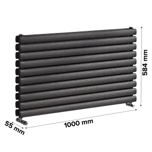 Ximax Champion Duplex CHHD58100A Anthracite Horizontal Designer 3171BTU Radiator, (W)1000mm x (H)584mm