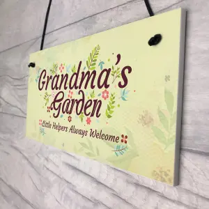 Red Ocean Grandma's Garden Novelty Hanging Plaque Summer House Sign Garden Shed Home Decor