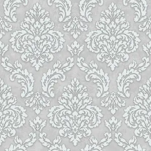 SK Filson Light Grey Sahara Damask Wallpaper