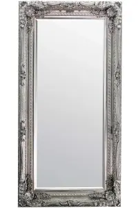 MirrorOutlet Carved Louis Silver Antique Full Length Leaner Dress Mirror 175 x 90cm