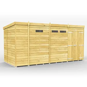 DIY Sheds 13x7 Pent Security Shed - Double Door