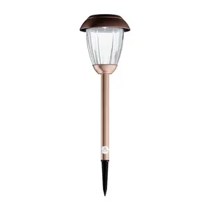 Low Voltage Solar Powered Integrated LED Metal Pathway Light Pack (Set of 8) Copper