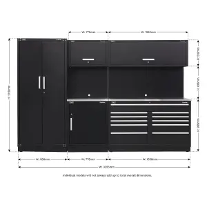 Sealey Premier 3.3m Storage System - Stainless Worktop APMSCOMBO2SS