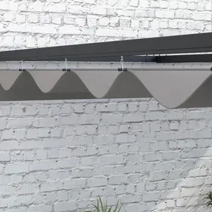 Outsunny 3 x 4m Wall Mounted Pergola with Retractable Sun Shade Canopy