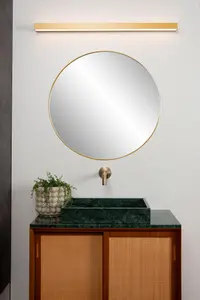 Lucide Alexa Modern Wall Light Bathroom - LED - 1x13W 3000K - IP44 - Matt Gold, Brass