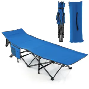 Costway 190 x 70 cm Folding Camping Cot Adults Portable Travel Sleeping Cot w/ Carry Bag