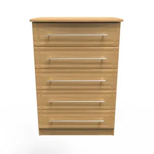 Norfolk 5 Drawer Chest in Modern Oak (Ready Assembled)