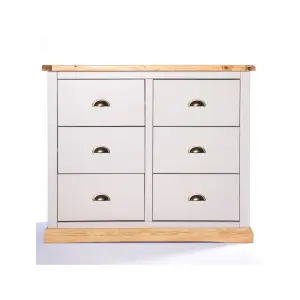 Bomporto 6 Drawer Chest of Drawers Brass Cup Handle