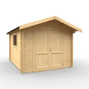 12ft x 10ft (3550mm x 2950mm) Horsforth "The Saint Paul" 28mm Log Cabin With 1 Opening Windows