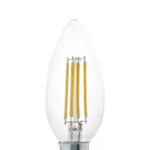 Eglo LED E14 Clear C35 Lightbulb 2700K - Pack of 4