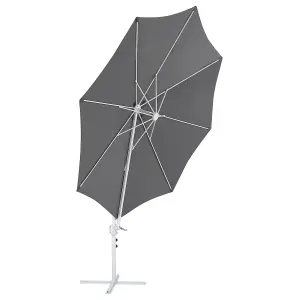 Cantilever Garden Parasol 2.95 m Dark Grey and White SAVONA II