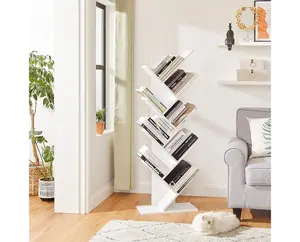 Garden Store Direct Modern 8 Tier White Wooden Bookshelf