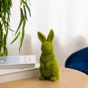 Moss Standing Bunny Rabbit Figurine Easter Garden Home Decoration 240 mm