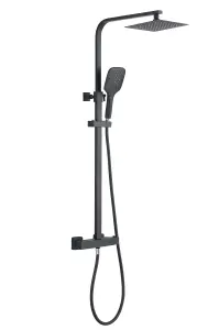 Keenware KBS-130 BONDI Lunar Premium Square Overhead Thermostatic Shower System: Black