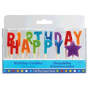 Amscan Happy Birthday Candles (Pack of 14) Multicoloured (One Size)