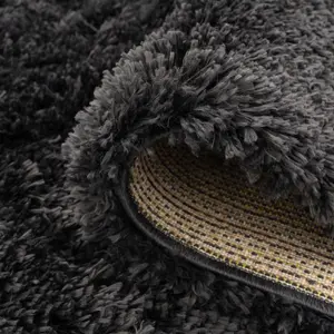 Charcoal Grey Thick Soft Shaggy Runner Rug 60x240cm