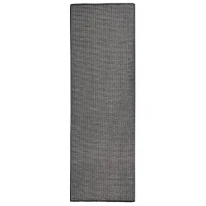 Outdoor Flatweave Rug 80x250 cm Grey