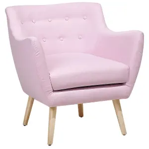 Beliani Retro Armchair DRAMMEN Fabric Pink