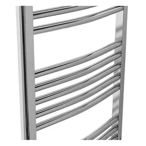 Rinse Curved Bathroom Heated Towel Rail Warmer Radiator Central Heating Chrome - 1150x500mm