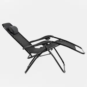 2 Pack Garden Zero Gravity Patio Sun Lounger Folding Chair