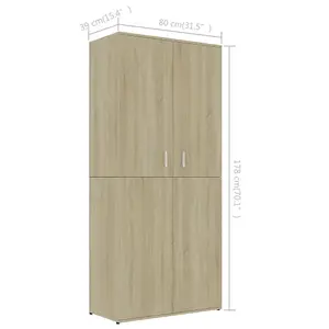 Shoe Cabinet Sonoma Oak 80x39x178 cm Engineered Wood