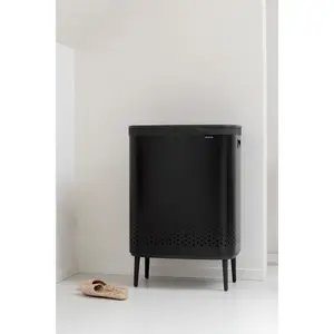 Brabantia Bo Hi 2 x 45 Litre Laundry Bin Matt Black