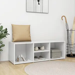 Berkfield Shoe Storage Bench White 105x35x35 cm Engineered Wood