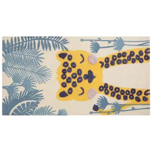 Cotton Kids Rug Leopard Print 80 x 150 cm Multicolour LUAS