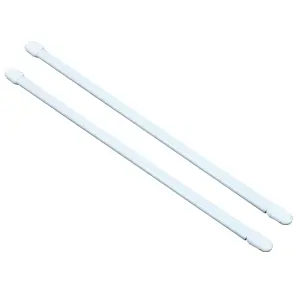 Matt White Extendable Café rod Set, (L)1000mm-1500mm (Dia)9mm