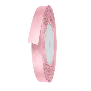 15mm Powder Pink Double Sided Satin Polyester Ribbon Roll, 25 metres